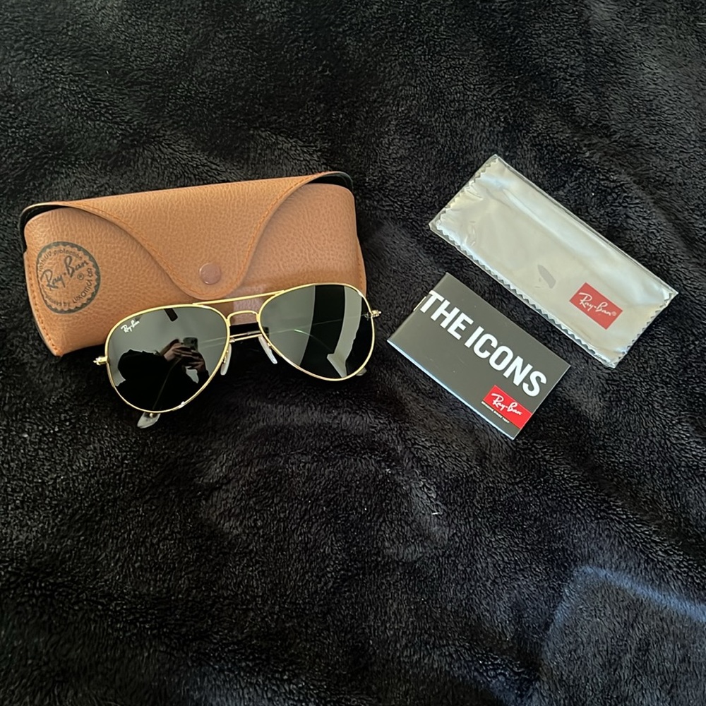 RayBan Aviator Green Lenses RB3025 Gold Frame 58 / 62 Unisex New